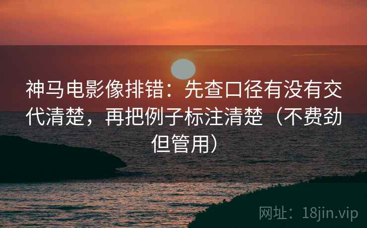 神马电影像排错：先查口径有没有交代清楚，再把例子标注清楚（不费劲但管用）